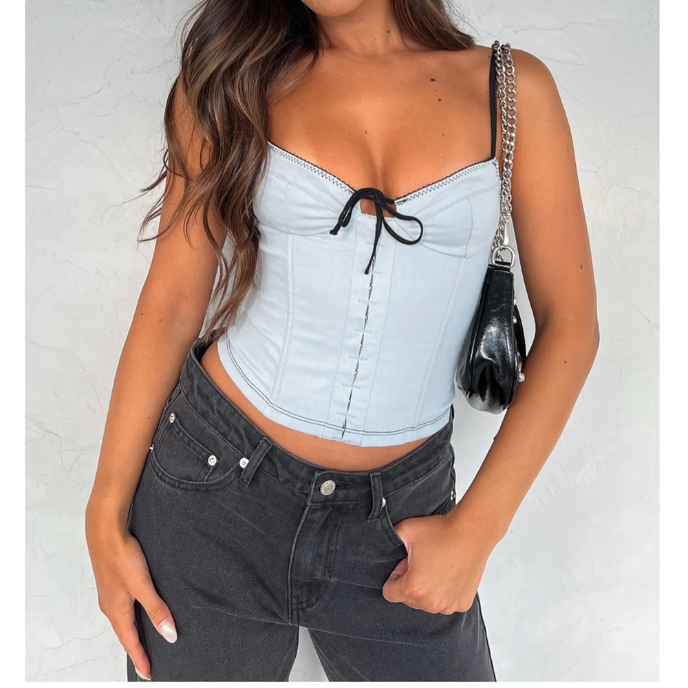 White fox “Man Down Bustier”